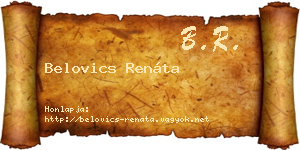 Belovics Renáta névjegykártya
